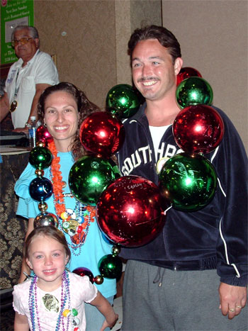 Nancy Giffin photo - Sac. Jazz Jubilee family with Mardi Gras beads of all sizes